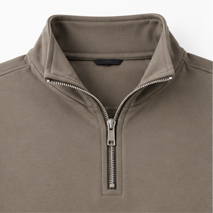 Premium Heavyweight Quarter Zipper Sweatshirt - Mushroom