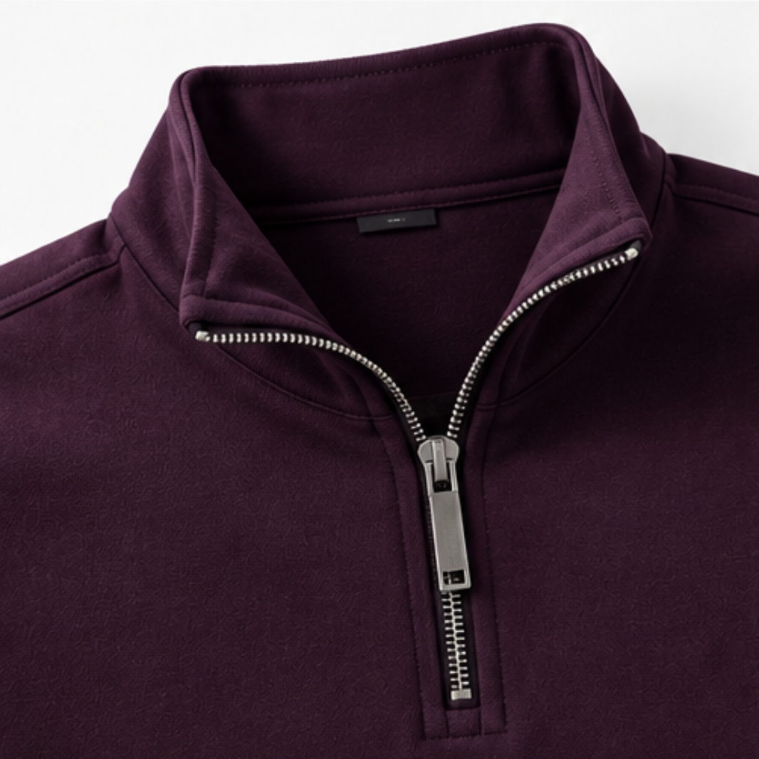 Limited Edition - Premium Heavyweight Quarter Zipper Sweatshirt - Royal Plum