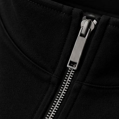 Premium Heavyweight Quarter Zipper Sweatshirt - Onyx Black