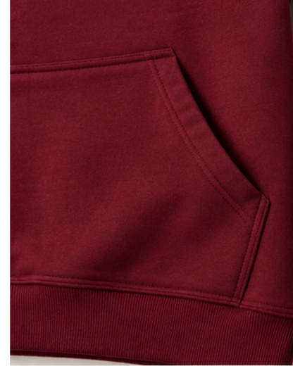 Premium Heavyweight Loose Fit Hoodie - Burgundy Red