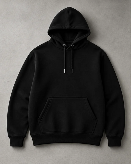 Premium Heavyweight Loose Fit Hoodie - Midnight Black