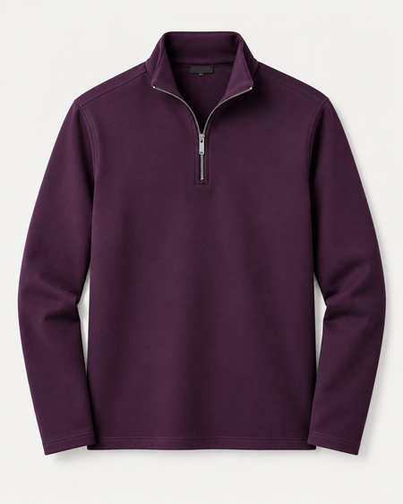 Limited Edition - Premium Heavyweight Quarter Zipper Sweatshirt - Royal Plum