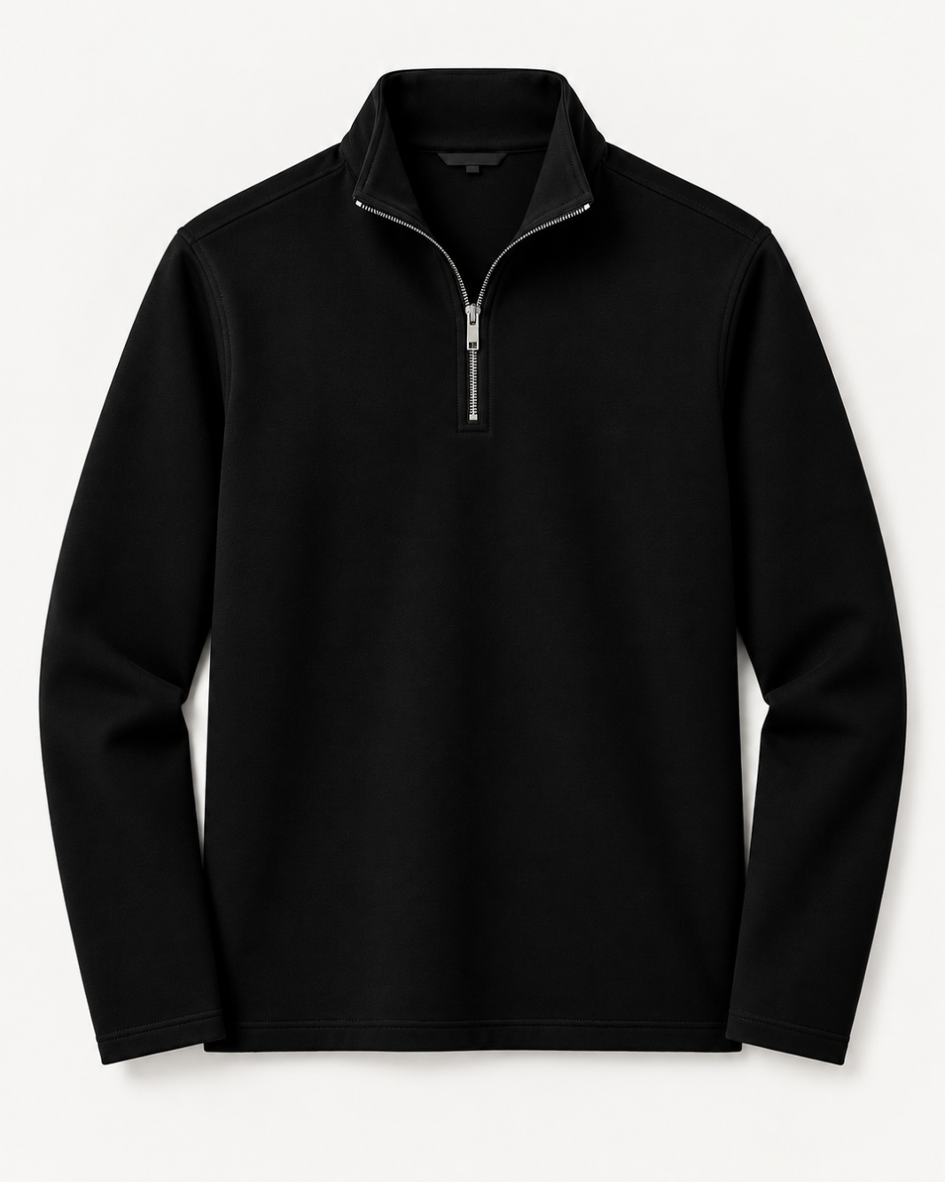 Premium Heavyweight Quarter Zipper Sweatshirt - Onyx Black