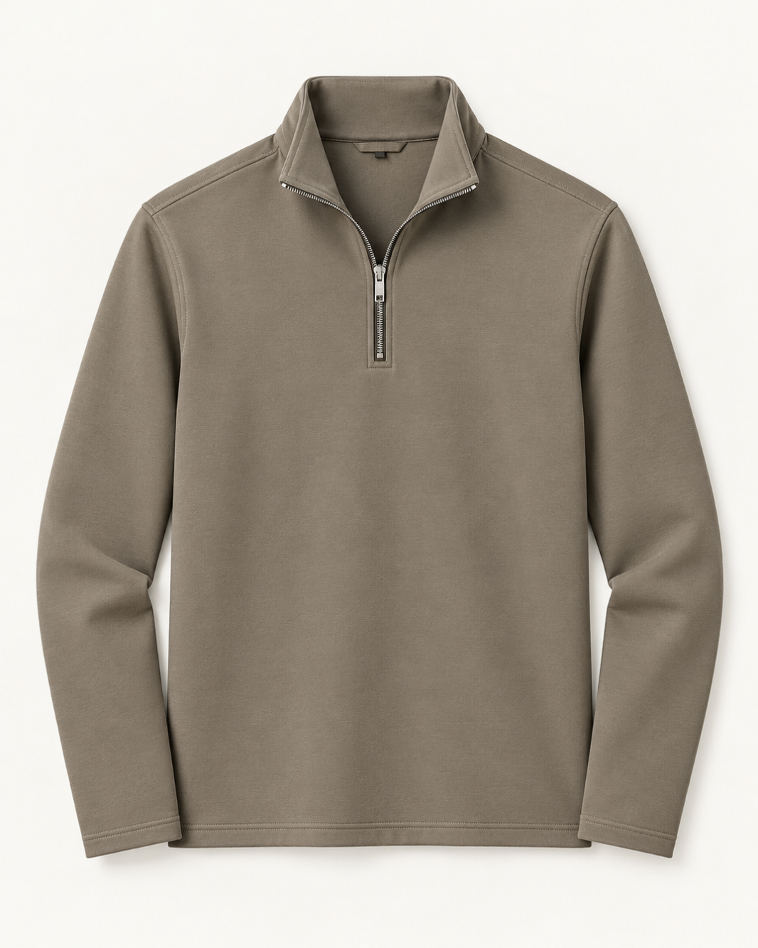 Premium Heavyweight Quarter Zipper Sweatshirt - Mushroom