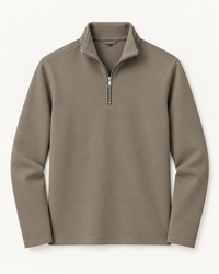 Premium Heavyweight Quarter Zipper Sweatshirt - Mushroom