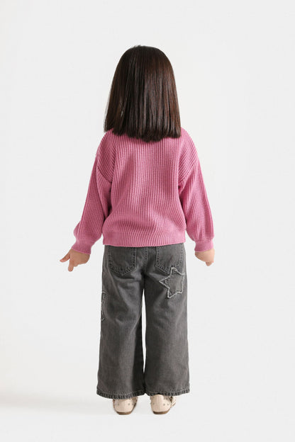 Embroidered Ribbed Sweater