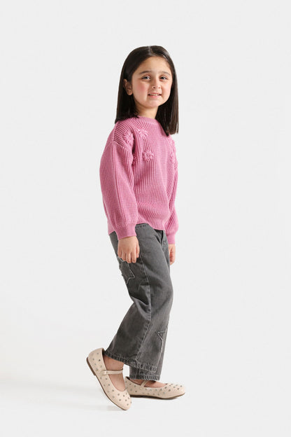 Embroidered Ribbed Sweater