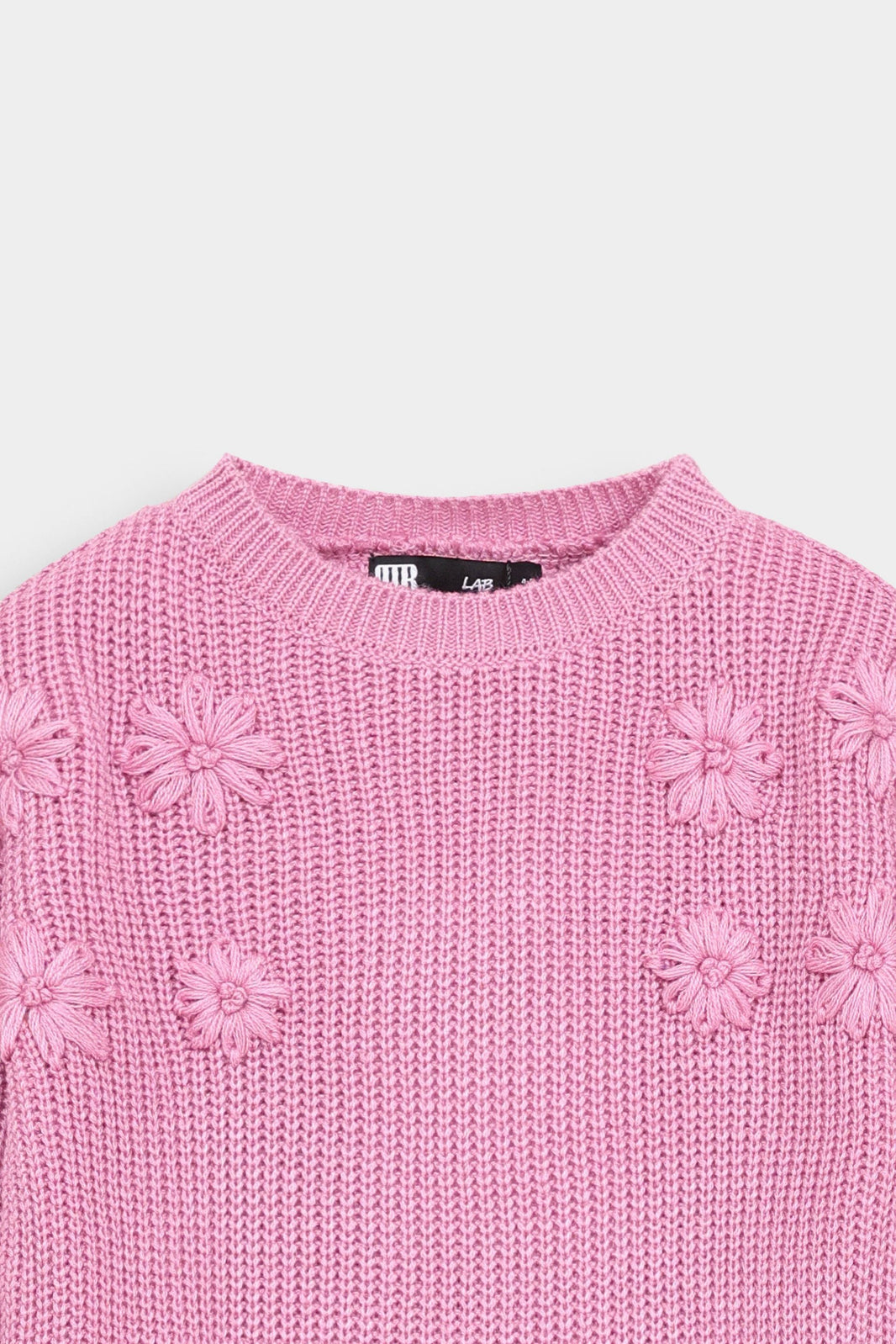 Embroidered Ribbed Sweater