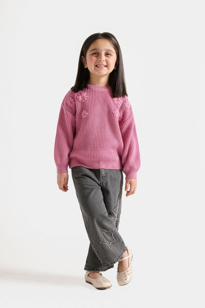 Embroidered Ribbed Sweater