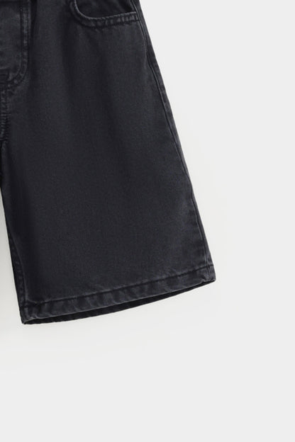 Denim Shorts With Contrast Draw-String