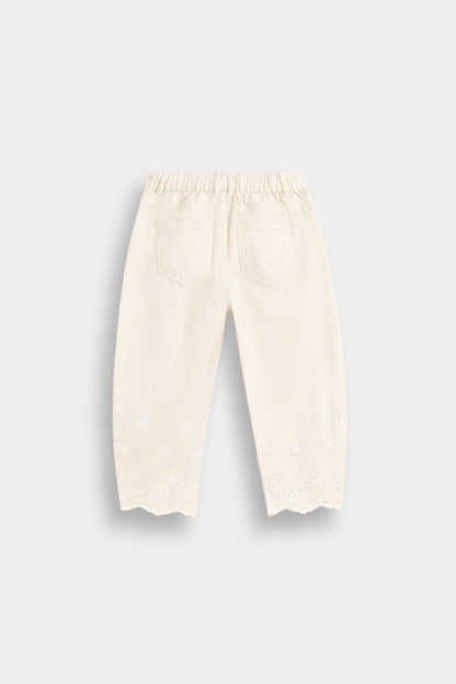 Embroidered Barrel Pants