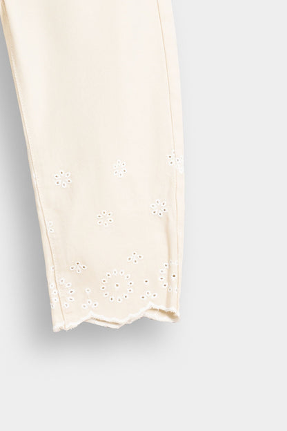 Embroidered Barrel Pants