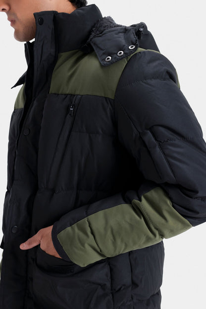 Quilted Puffer Jacket With Hood