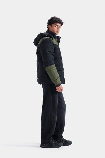 Quilted Puffer Jacket With Hood