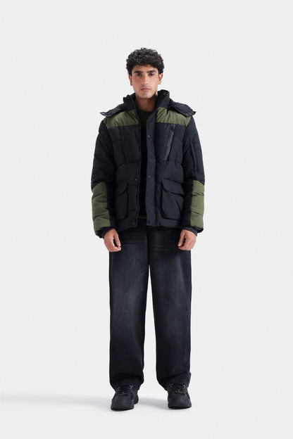 Quilted Puffer Jacket With Hood