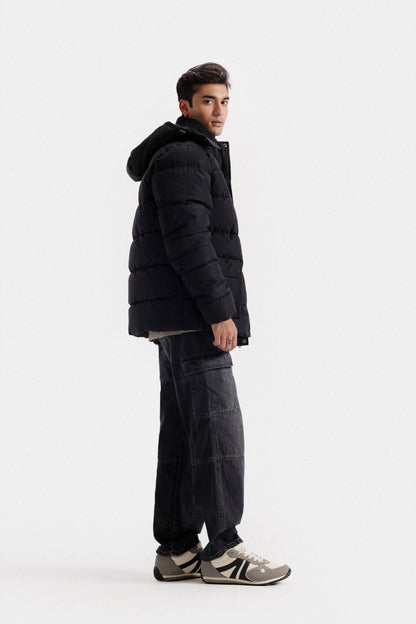 Quilted Puffer Jacket With Hood