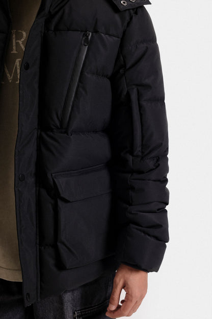 Quilted Puffer Jacket With Hood