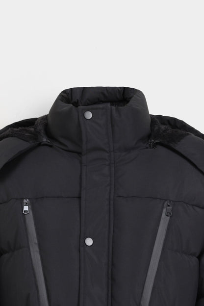 Quilted Puffer Jacket With Hood