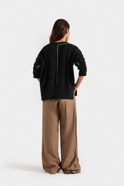 Wide Leg Pleated Trousers