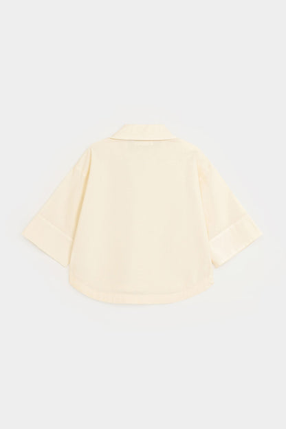 Cropped Wide Hem Shirt
