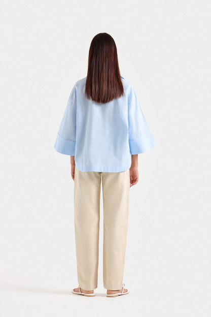 Cropped Wide Hem Shirt