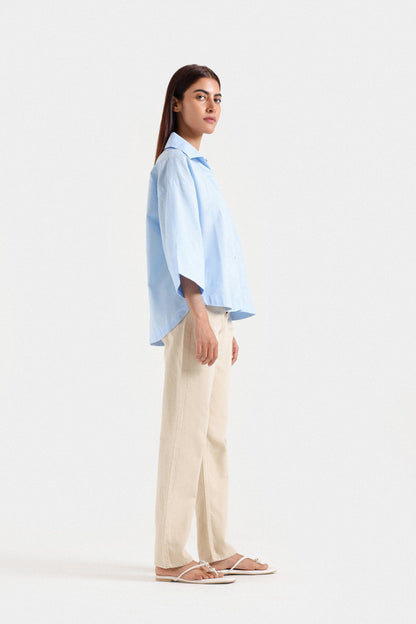 Cropped Wide Hem Shirt