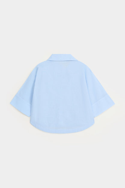 Cropped Wide Hem Shirt