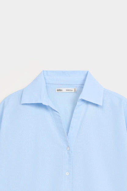 Cropped Wide Hem Shirt