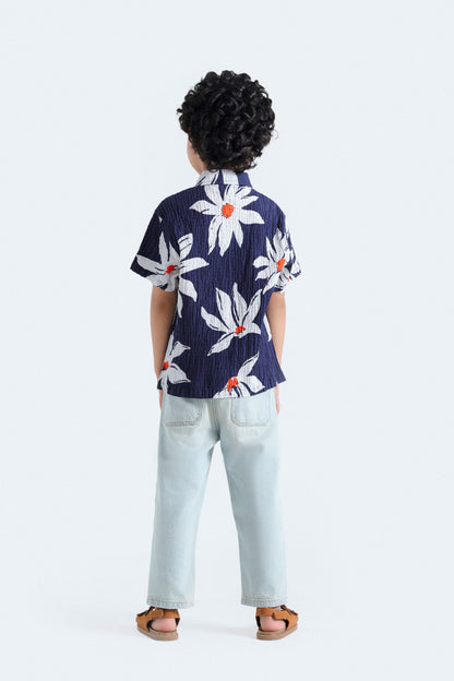 All-Over Print Textured Shirt