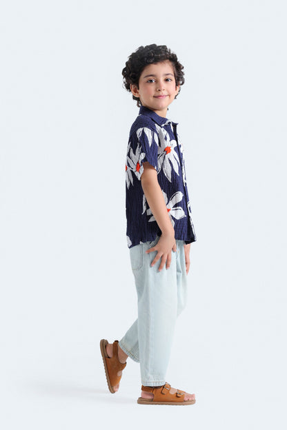 All-Over Print Textured Shirt