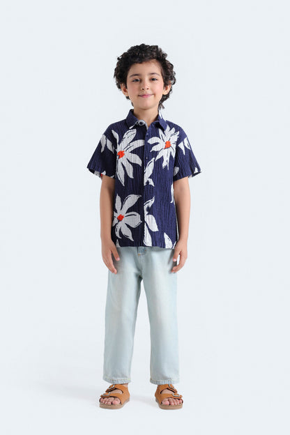 All-Over Print Textured Shirt