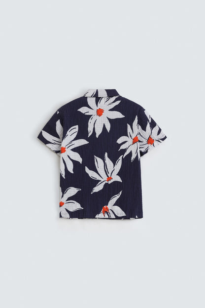 All-Over Print Textured Shirt