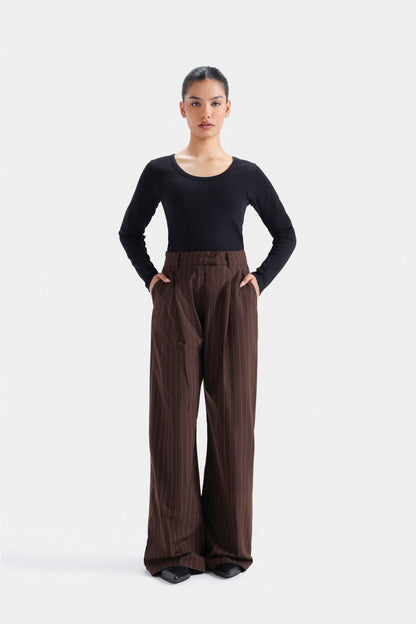 Striped Wide Leg Trousers