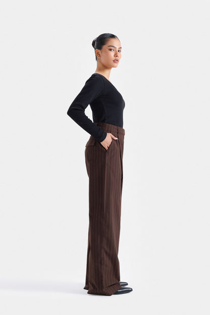 Striped Wide Leg Trousers