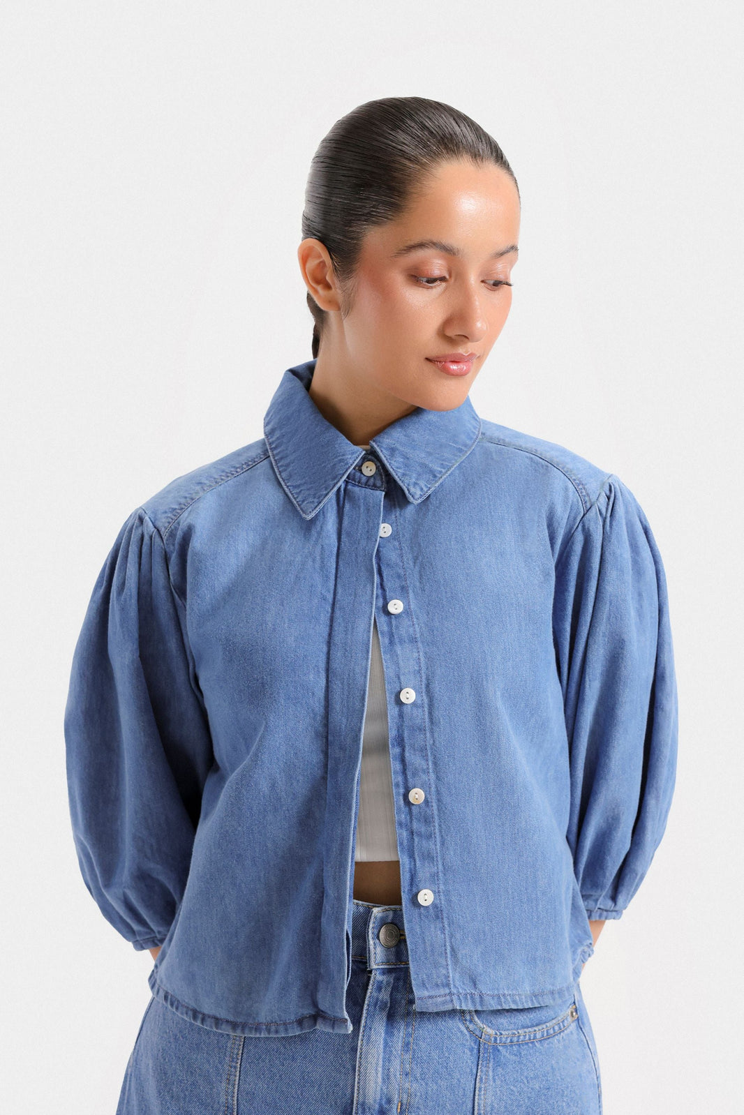 Super Cropped Denim Shirt