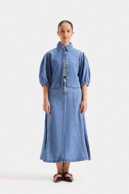 Super Cropped Denim Shirt