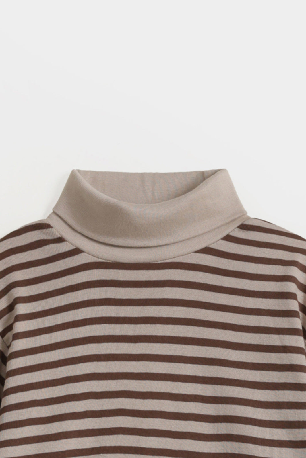 Yarn Dyed Turtle Neck Striped T-shirt
