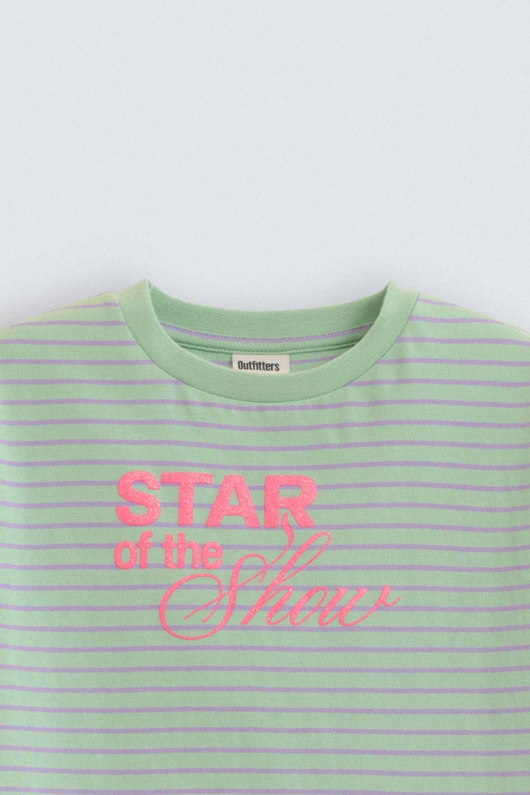 Slogan Print Striped T-Shirt