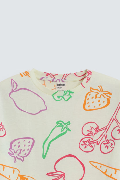 Cropped All-Over Print T-Shirt