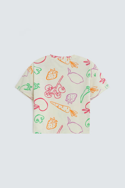 Cropped All-Over Print T-Shirt