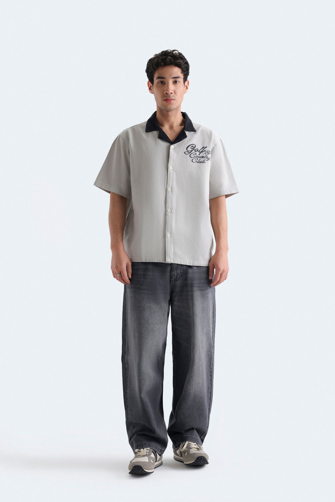 Resort Collar Slogan Shirt