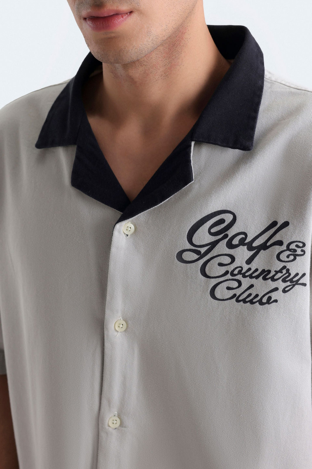 Resort Collar Slogan Shirt