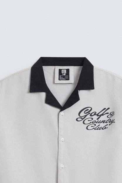 Resort Collar Slogan Shirt