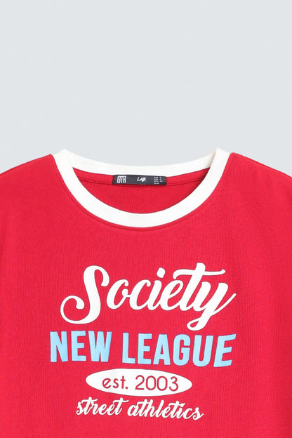 Super Cropped Slogan T-Shirt