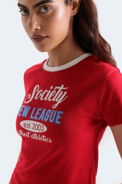Super Cropped Slogan T-Shirt