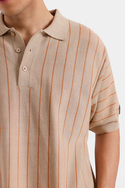 Knitted Striped Polo Shirt