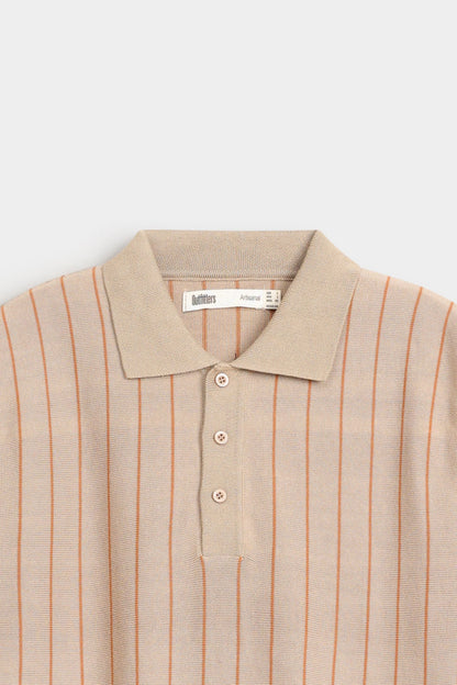 Knitted Striped Polo Shirt