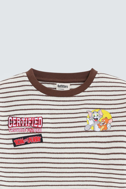Embroidered Striped T-Shirt