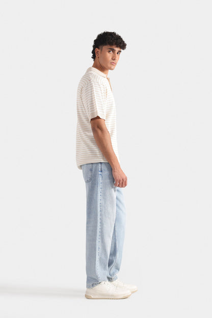 Knitted Striped Polo Shirt
