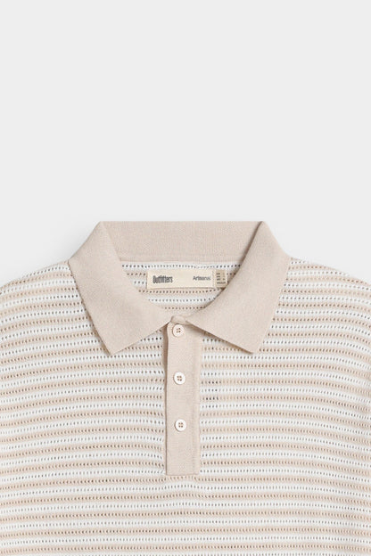 Knitted Striped Polo Shirt
